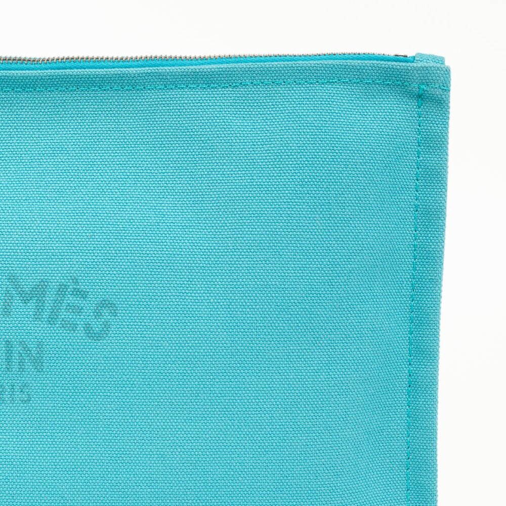 Hermes Flat Yachting GM Blue Logo Toile Pouch - Picture 5 of 11